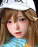 フルシリコン製 FUDOLL ラブドール 148cm Dカップ 環奈ヘッド 伏し目可愛いブラウンヘア美少女ドール 口開閉機能+リアル口腔付き