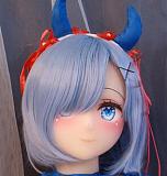 [Aotume Doll] 145cm Bカップ フルシリコン ラブドール グレー髪セーラー服 ヘッド及びボディー材質選択可能