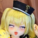 [Aotume Doll] 145cm Bカップ フルシリコン ラブドール グレー髪セーラー服 ヘッド及びボディー材質選択可能