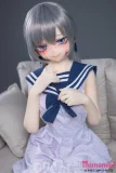 アニメフェイスのラブドール グレーのショートヘア