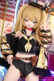 ゴールド衣装のキャラクタードール ツインテールのアートドール