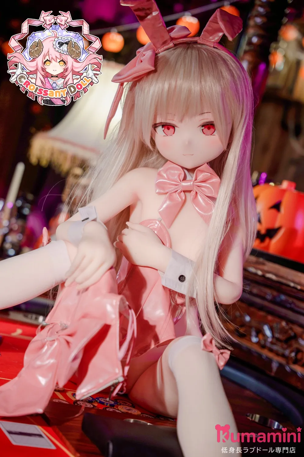 羊角社Croissant Doll #B02ヘッド 小女警 141cm AAカップ アニメ系ラブドール ピンクバニー コスチューム ビニール製ヘッド+S-TPE製ボディ