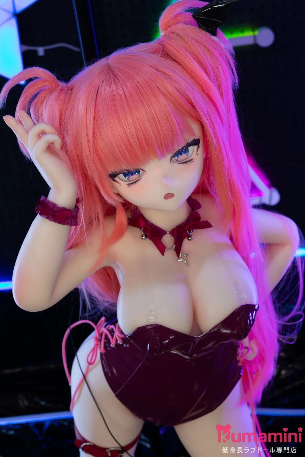 MW Girl（魔物姫）115cm 莉露姆ヘッド アニメラブドール バスト大 悪魔系ロリフェイス＊ピンクツインテール美少女ドール