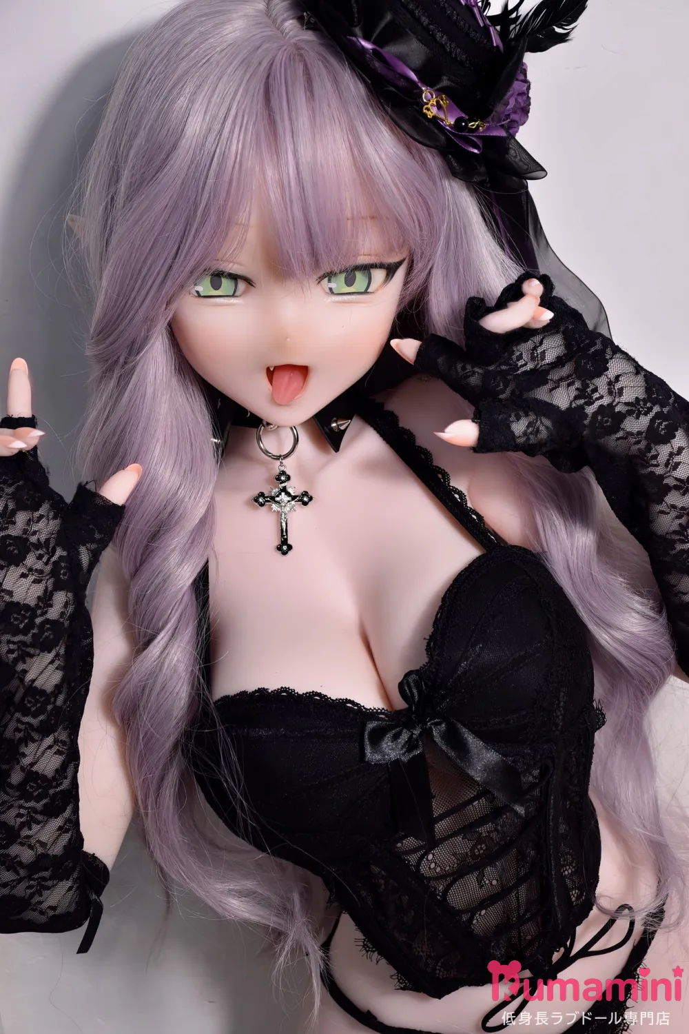 Elsa Babe RAD013 佐仓穗乃花ヘッド 黒レースコルセット×牙付きゴシック美少女 宣材写真は140cm-M ボディー選択可能