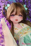 中華風刺繍ドレスを着たアニメ風ドール ミントグリーン衣装のアニメ風ドール