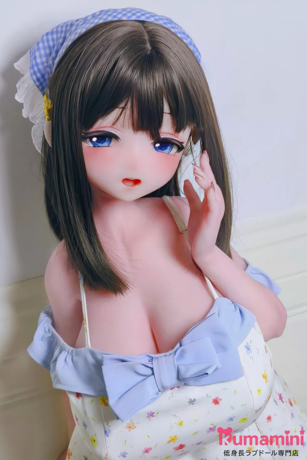 Elsa Babe AHR023 诹访部晴香ヘッド 130cm ブルーチェックヘッドスカーフ 花柄ワンピスラブドール ボディー素材選択可能