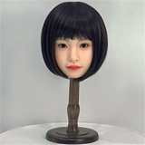 J-cute 137cm  AGB08 衣音ヘッド 髪の毛植毛 フルシリコン製ダッチワイフ  ストライプコーデ