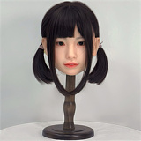 J-cute 137cm  AGB08 衣音ヘッド 髪の毛植毛 フルシリコン製ダッチワイフ  ストライプコーデ