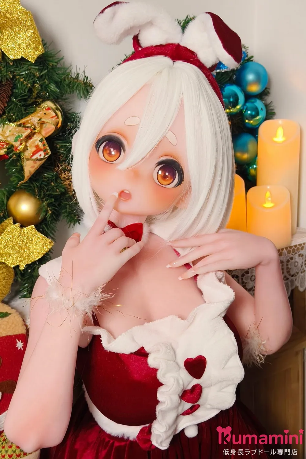 Elsa Babe 140cm M RAD056 雪村铃鹿ヘッド 二次元 アニメドール 白髪バニー風 クリスマスコスチュームラブドール 宣材写真は140cm-M ボディー選択可能