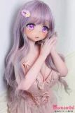 ラベンダーパープル髪のアニメ風美少女ドール アニメ調ドール