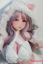 Elsa Babe RAD045 望月利世ヘッド 144cm 白猫ケモミミ美少女ラブドール ふわもこ猫耳フード＆ホワイト衣装 宣材写真はシリコンボディ