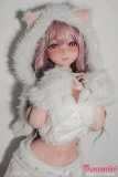 猫耳フード付きケモミミドール 白猫美少女ドール