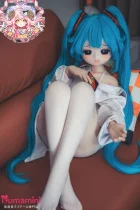 羊角社doll 132cm バースト小 アニメ風ラブドール ブルーツインテール ソフトビニール製ヘッド+S-TPE製ボディ 等身大フィギュア