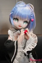 MW Girl(魔物姫) 小姆 85cm バスト小 二次元アニメラブドール メイド風 ブルーヘア×大きな瞳 宣材写真はシリコン製ボディ
