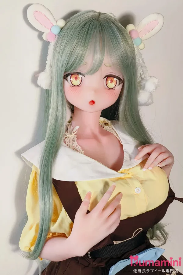 Elsa Babe 140cm M  AHR025 桃井光代Momoi Mitsuyo 二次元 ミントグリーン髪×うさ耳 可愛い系アニメラブドール フルシリコン製  カスタマイズ可