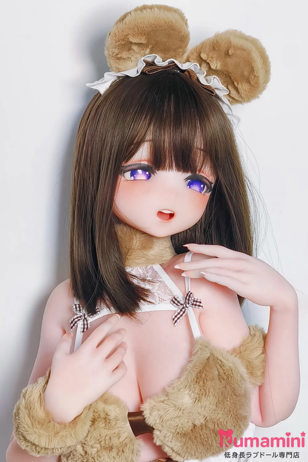 Elsa Babe 140cm M AHR023 诹访部晴香Suwabe Haruka ブラウンヘア もふもふ獣耳風 レースドレス 二次元ラブドール 宣伝画像はフルシリコン製  カスタマイズ可
