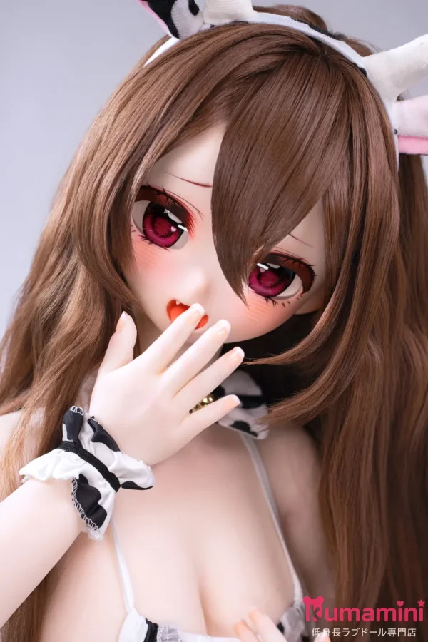 XYGO 140cm Fカップ 哞莉亚ヘッド 牛耳風アニメ顔巨乳ラブドール 牛柄コスチューム ソフトビニールヘッド+TPEボディ