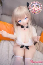 羊角社doll 128cm バスト大 ブルーアイ ブロンドヘア ケモアクセ付き ソフトビニール製ヘッド+S-TPE製ボディ 等身大フィギュア アニメ系風ドール