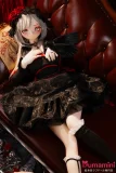 XYGO 141cm Cカップ斯嘉莉ヘッド ゴシックロリータ風 ラブドール 赤黒ドレス・銀髪・赤目美少女ドール ソフトビニールヘッド+TPEボディ
