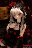 赤黒リボンのゴシックドール 黒ドレス少女ラブドール