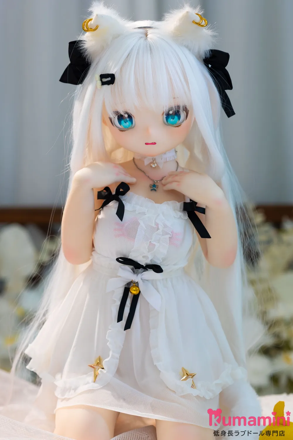 MW Girl(魔物姫)  85cm 玲音 バースト中 二次元アニメラブドール 猫耳ホワイトヘア 天使風ランジェリー 宣材写真はシリコン製ボディ