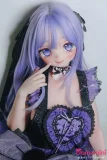 ゴスロリ風パープル衣装のラブドール フリル付きのアニメ顔ダッチワイフ