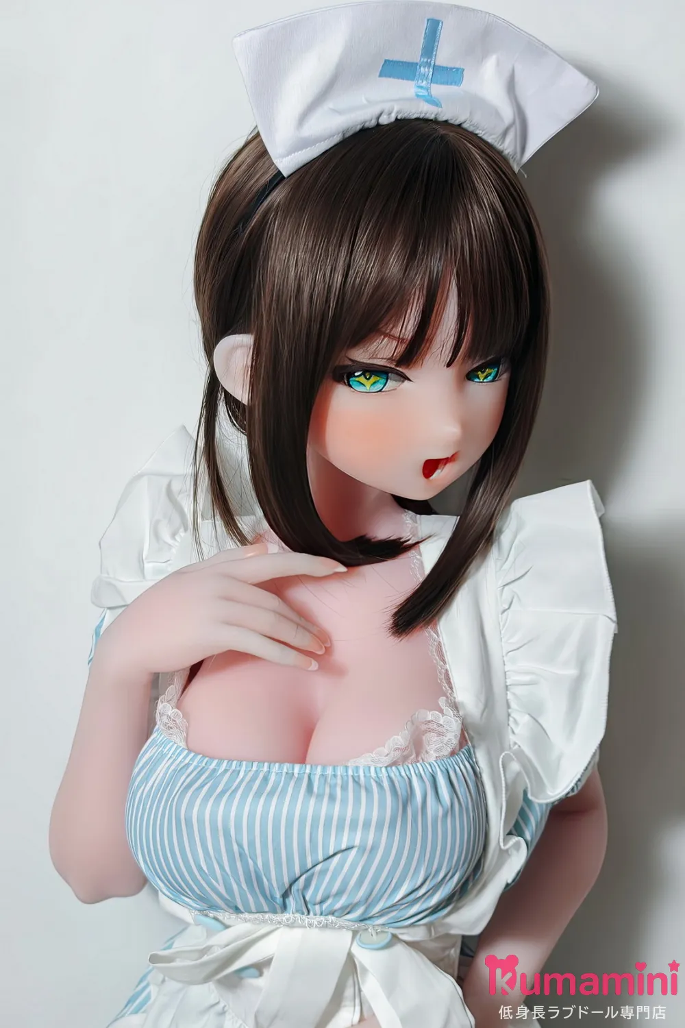 Elsa Babe 144cm  二次元 アニメ美少女ドール  アニメ調リアルドール ナース風ブルーストライプ衣装の美少女ドール アニメ顔ラブドール