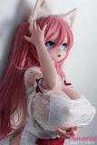 猫耳メイド風アニメ顔ラブドール ピンクロングヘアのダッチワイフ