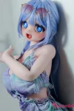 可愛いブルーヘアドール アニメ系フェイスラブドール