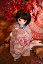 XYGO 141cm Cカップ 琉璃ヘッド  二次元美少女ラブドール  シリコン製ヘッド+TPEボディ 紅葉の灯りに佇む和装アニメフェイスドール