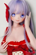 Elsa Babe 140cm-M  AHR030 小岛千鹤Kojima Chituruヘッド 二次元 アニメドール 二次元美少女ドール ラベンダーヘアのアニメフェイスラブドール ドット柄リボンドレスを着た二次元美少女ドール フルシリコン製  カスタマイズ可