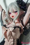 赤目アニメフェイスドール 銀髪ウェーブヘアラブドール