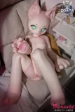DOLLTA アニメドール 猫（Cat）フルシリコン製 145cm 猫耳肉球デザインの萌え系アニメフェイスラブドール 可愛い獣耳ドール 宣伝画像と同じ衣装も付属