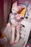 DOLLTA アニメドール 猫（Cat）フルシリコン製 145cm 猫耳肉球デザインの萌え系アニメフェイスラブドール 可愛い獣耳ドール 宣伝画像と同じ衣装も付属