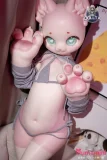 DOLLTA アニメドール 猫（Cat）フルシリコン製 145cm 猫耳肉球デザインの萌え系アニメフェイスラブドール 可愛い獣耳ドール 宣伝画像と同じ衣装も付属