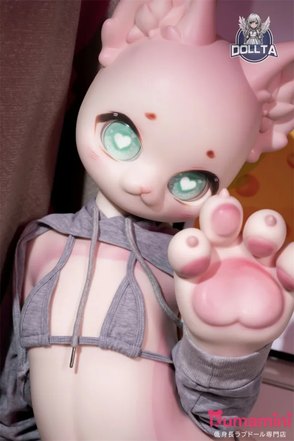 DOLLTA アニメドール 猫（Cat）フルシリコン製 145cm 猫耳肉球デザインの萌え系アニメフェイスラブドール 可愛い獣耳ドール 宣伝画像と同じ衣装も付属