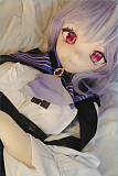 紫髪ロングヘアのアニメドール 二次元フェイスのドール 