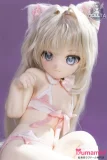 猫耳アニメ顔ドール 金髪ロングヘア猫耳ラブドール