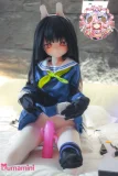 うさ耳付き黒髪アニメドール 赤い瞳が特徴の二次元ドール