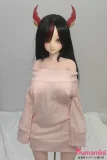 角付きの黒髪美少女ドール 小柄ボディのアニメフェイスドール