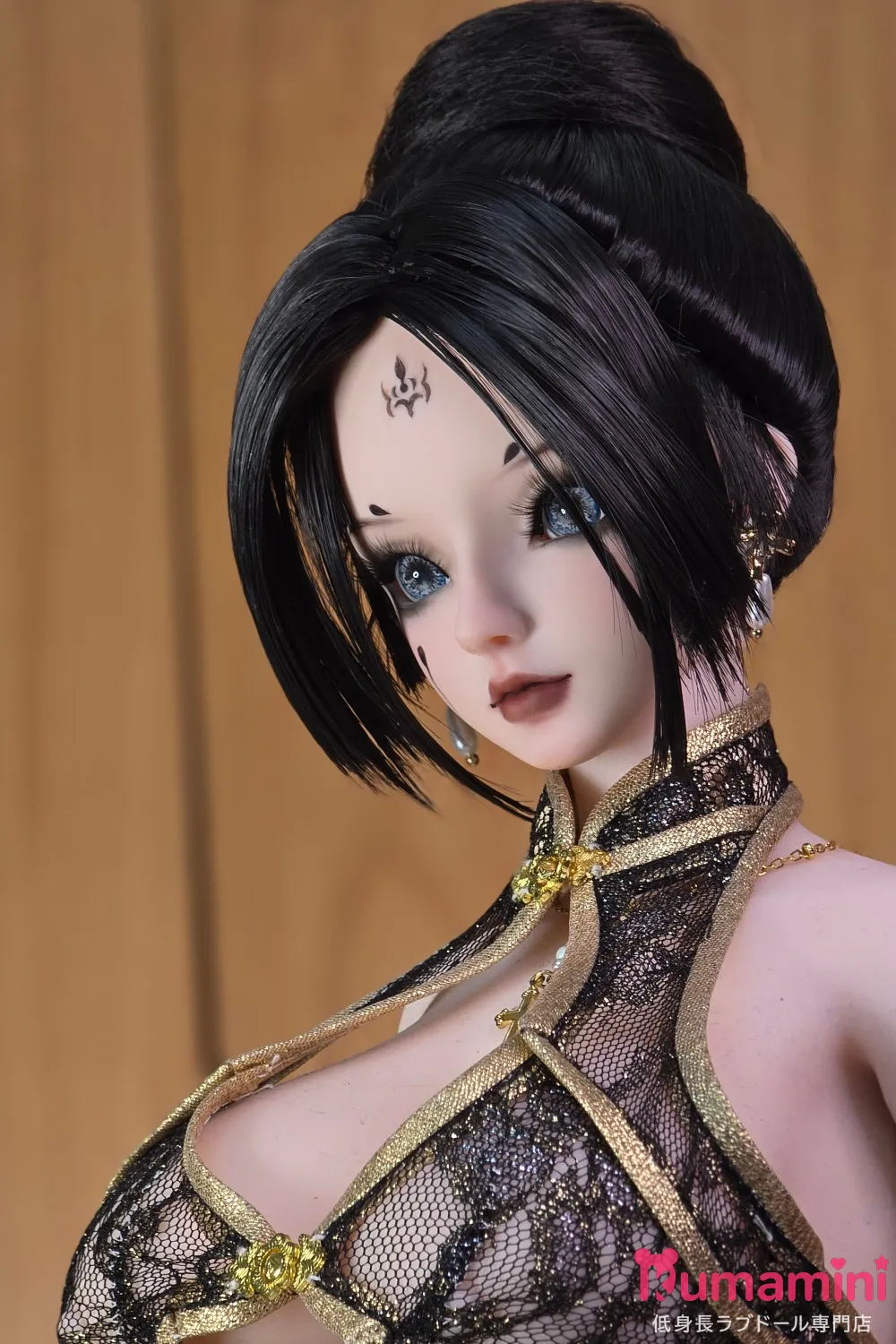 【即納・国内発送・送料無料】Mini Doll ミニドール セックス可能 60cm バスト大 蜘蛛精  PVCヘッド＋シリコン製ボディ 黒髪アップスタイルのアニメフェイス チャイナドレス風美少女アニメラブドール