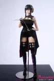 クールな黒髪アニメフェイスのドール ゴールドヘアアクセサリー付き黒髪アニメスタイルドール