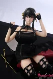 二次元風ブラックドレスドール 黒髪のスタイリッシュなアニメドール