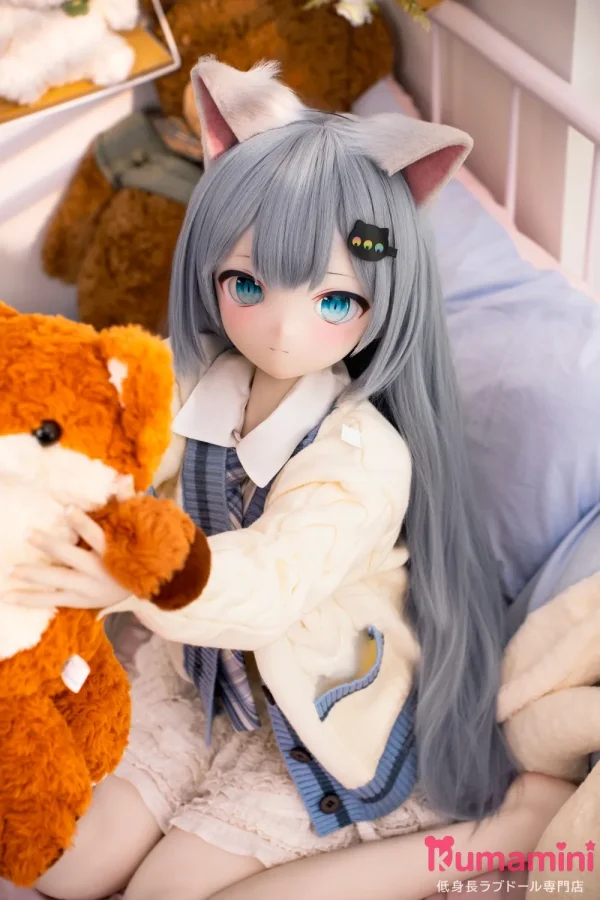 XYGO 141cm Cカップ R04 柑城猫猫 灰髪猫耳 二次元風美少女ダッチワイフ 抱きぬいぐるみスタイル 宣伝写真はシリコンヘッド＋TPEボディ カスタマイズ可能