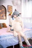 XYGO 猫猫 S-TPE製 灰髪アニメリアルドール 座り姿