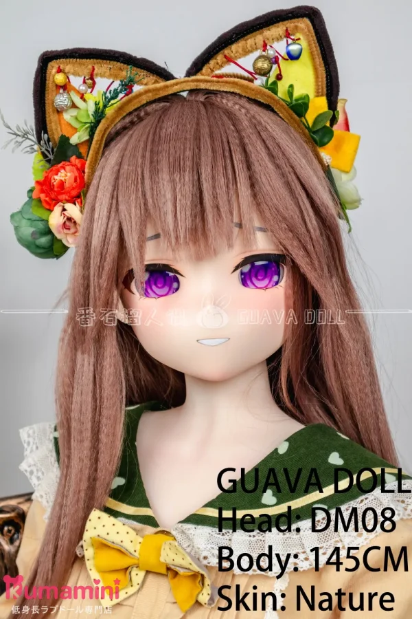 GUAVADOLL アニメドール ソフトビニール製ヘッド+TPE製ボディ 145cm Bカップ DM08 ナチュラル肌 可愛い猫耳 リアルドール ティータイムスタイル