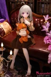 銀髪 アニメ顔リアルドール 紫目フェイス 141cm 室内スタイル
