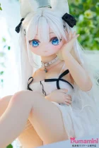 MW Girl(魔物姫)  115cm 凛 アニメ系 白髪 猫耳 シースルードレス衣装 二次元系ダッチワイフ 宣伝画像はシリコンボディ バスト大