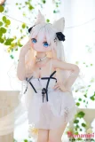 猫耳 白ドレス リボン ラブドール バストアップ