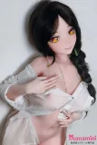 Elsababe 水田新奈 140cm 黒髪美少女セックスドール 黄色い瞳 ピンク肌 正面